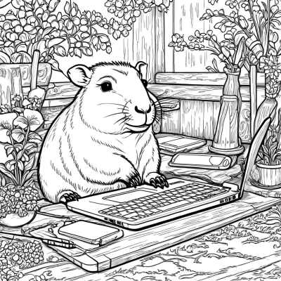 Capybara at the Laptop
