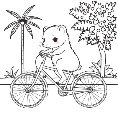 Capybara Girl on Bicycle