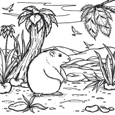 Capybara in the Garden