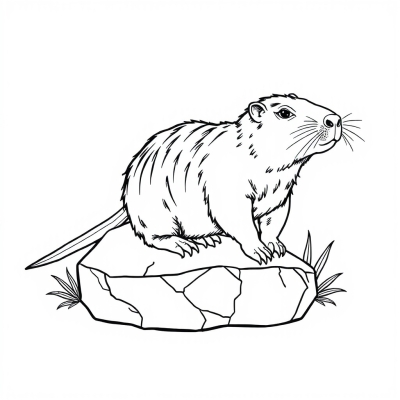 Capybara on a Rock