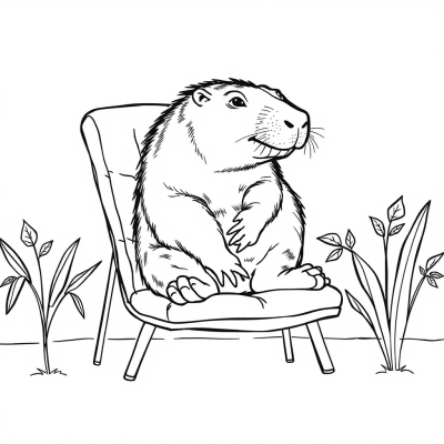 Capybara on a Lounge Chair