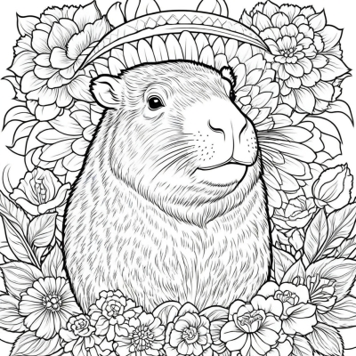 Capybara with a Flower Stress Relief