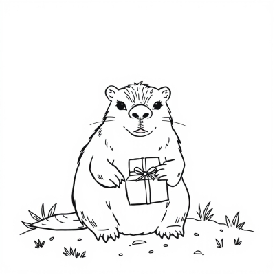 Capybara with a Gift
