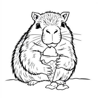 Capybara with Ice Cream