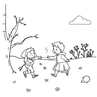 Kids Playing Outdoors