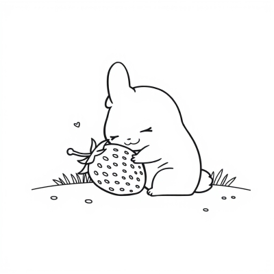 Cinnamoroll Hugs a Strawberry
