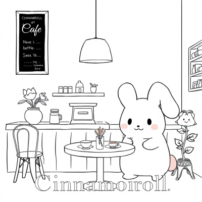 Cinnamoroll in Cafe