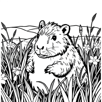 Cute Capybara in the Meadow