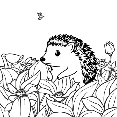 The Cutest Hedgehog Among Flowers