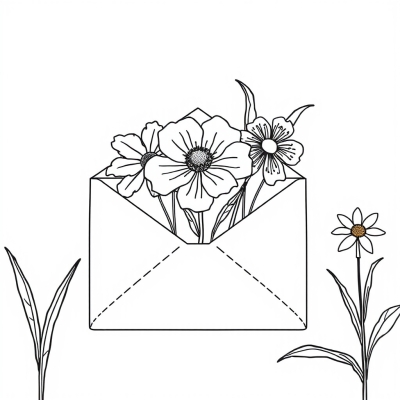 Envelope with Spring Flowers