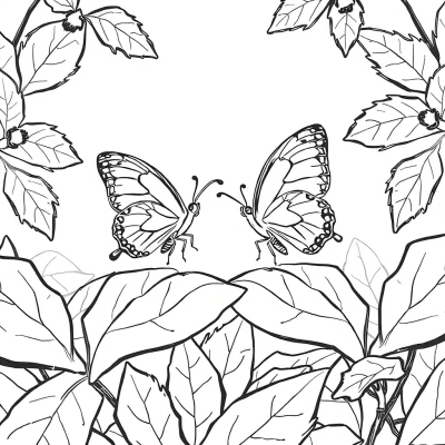 Butterfly Friends on Leaves