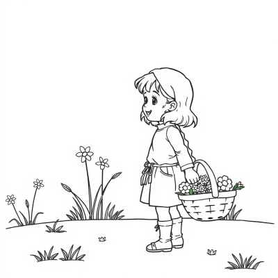 Girl with a Flower Basket