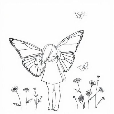 Girl with Butterfly Wings