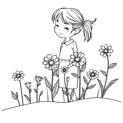 Girl with Flowers