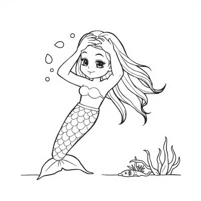 Mermaid Combing Hair