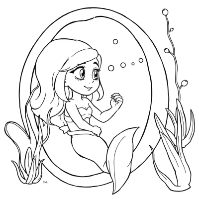 Mermaid Looking in the Mirror
