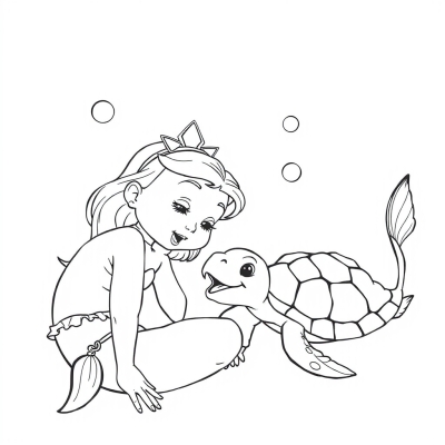 Mermaid Singing with a Turtle