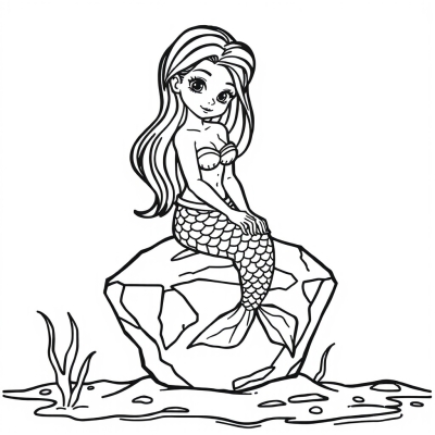 Mermaid Sitting on a Rock