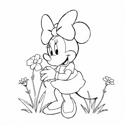 Minnie Mouse with Flowers