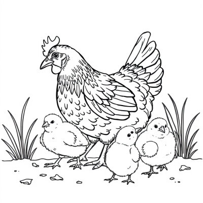 Mommy Hen with Chicks