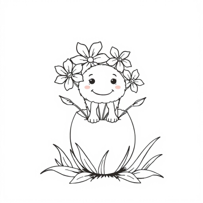 Spring Flowers on an Egg