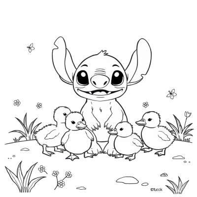 Stitch and Ducklings