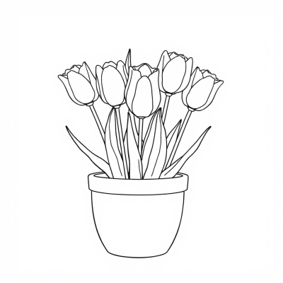 Tulips in a Pot
