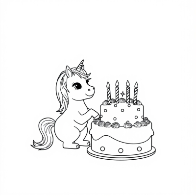 Unicorn and Birthday Cake
