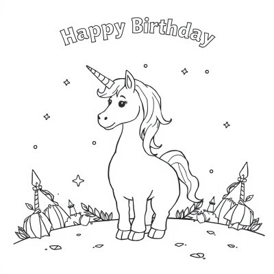 Unicorn Happy Birthday